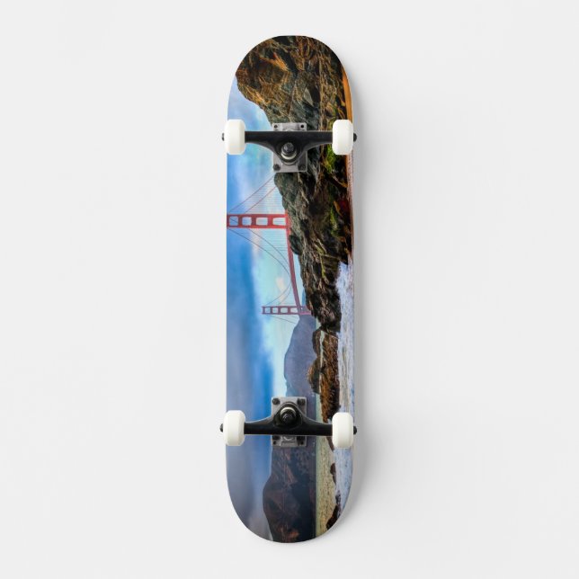 Golden Gate Bridge at sunset Skateboard (Front)