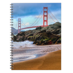 Golden Gate Bridge at sunset Spiral Notebook