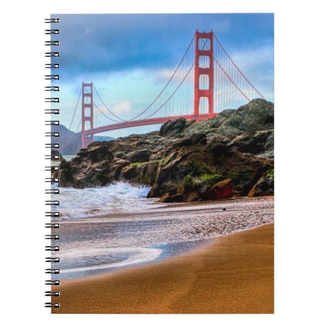 Golden Gate Bridge at sunset Spiral Notebook (Front)