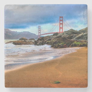 Golden Gate Bridge at sunset Stone Coaster