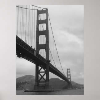 Golden Gate Bridge (Black and White) Poster