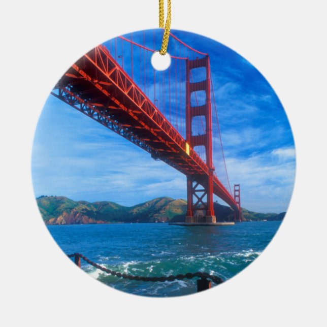 Golden Gate Bridge, California Ceramic Tree Decoration (Front)