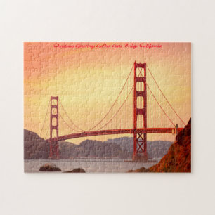 Golden Gate Bridge California. Christmas Greetings Jigsaw Puzzle