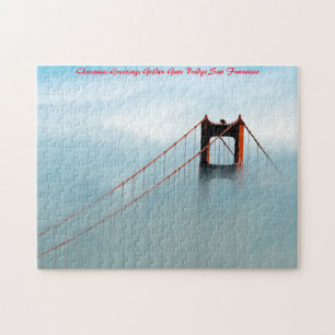 Golden Gate Bridge California.Christmas Greetings Jigsaw Puzzle