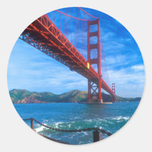 Golden Gate Bridge, California Classic Round Sticker