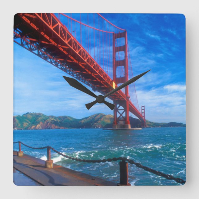 Golden Gate Bridge, California Square Wall Clock (Front)