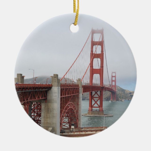 Golden Gate Bridge Ceramic Tree Decoration (Front)