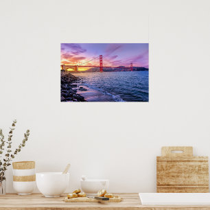 Golden Gate Bridge, famous landmark, Poster