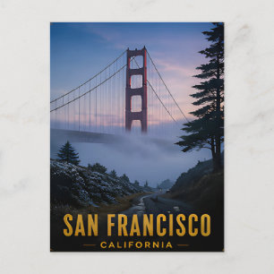 Golden Gate Bridge Fog San Francisco California Postcard