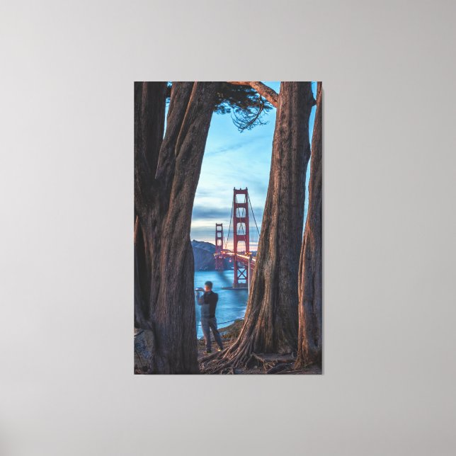 Golden Gate Bridge Frame by Trees  Canvas Print (Front)
