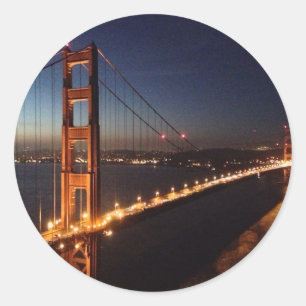 Golden Gate Bridge from Marin headlands Classic Round Sticker