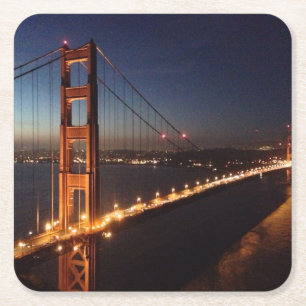 Golden Gate Bridge from Marin headlands Square Paper Coaster