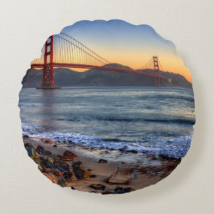 Golden Gate Bridge from San Francisco bay trail. Round Cushion