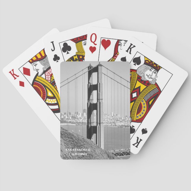 Golden Gate Bridge in Black and White Playing Cards (Back)
