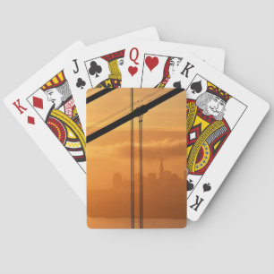 Golden Gate Bridge in front of the San Francisco Playing Cards