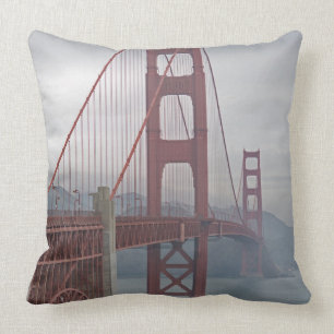 Golden gate bridge in mist. cushion