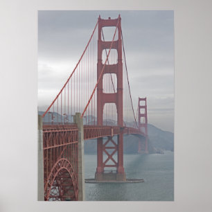 Golden gate bridge in mist. poster