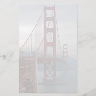 Golden gate bridge in mist. stationery