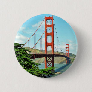 Golden Gate Bridge In San Francisco 6 Cm Round Badge