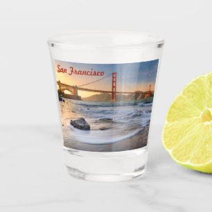Golden Gate Bridge in San Francisco at sunset Shot Glass