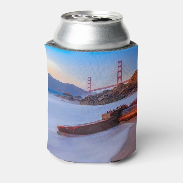 Golden Gate Bridge in San Francisco, Baker Beach Can Cooler (Can Back)