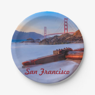 Golden Gate Bridge in San Francisco, Baker Beach Paper Plate