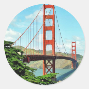 Golden Gate Bridge In San Francisco Classic Round Sticker