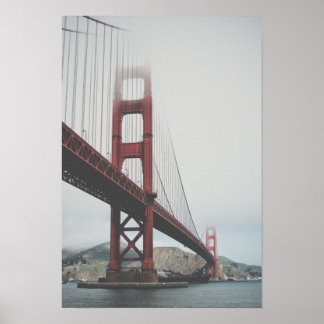 Golden Gate Bridge in the fog Poster