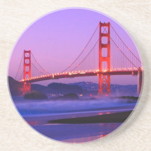 Golden Gate Bridge on Baker Beach at Sundown Coaster