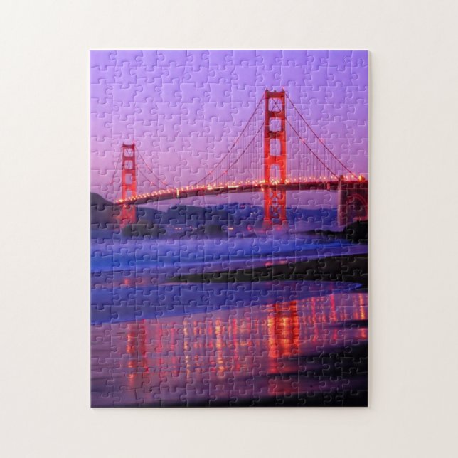 Golden Gate Bridge on Baker Beach at Sundown Jigsaw Puzzle (Vertical)