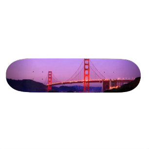 Golden Gate Bridge on Baker Beach at Sundown Skateboard