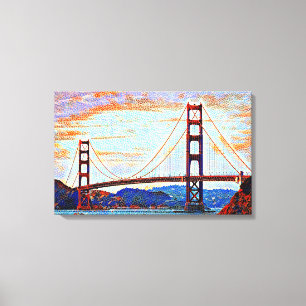 Golden Gate Bridge painting Canvas Print