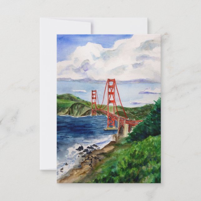 Golden Gate Bridge Painting Invite Cards (Front)