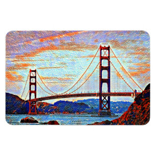 Golden Gate Bridge painting Magnet