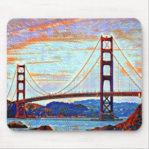 Golden Gate Bridge painting Mouse Pad