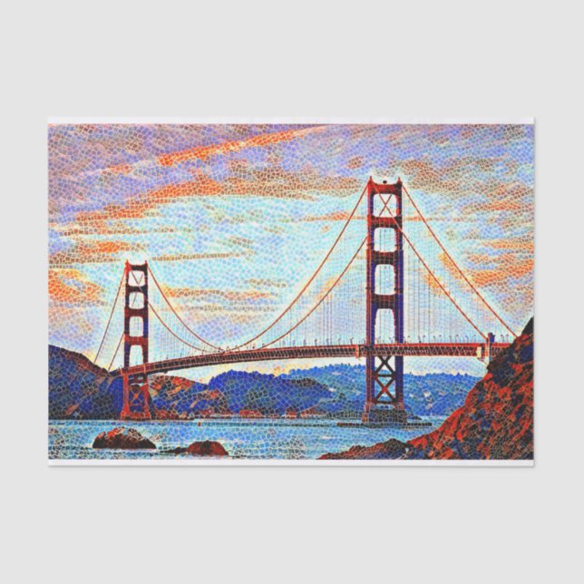 Golden Gate Bridge painting Tissue Paper (Front)