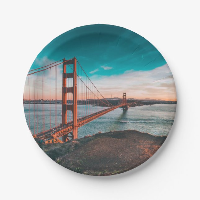 Golden Gate Bridge Paper Plate (Front)