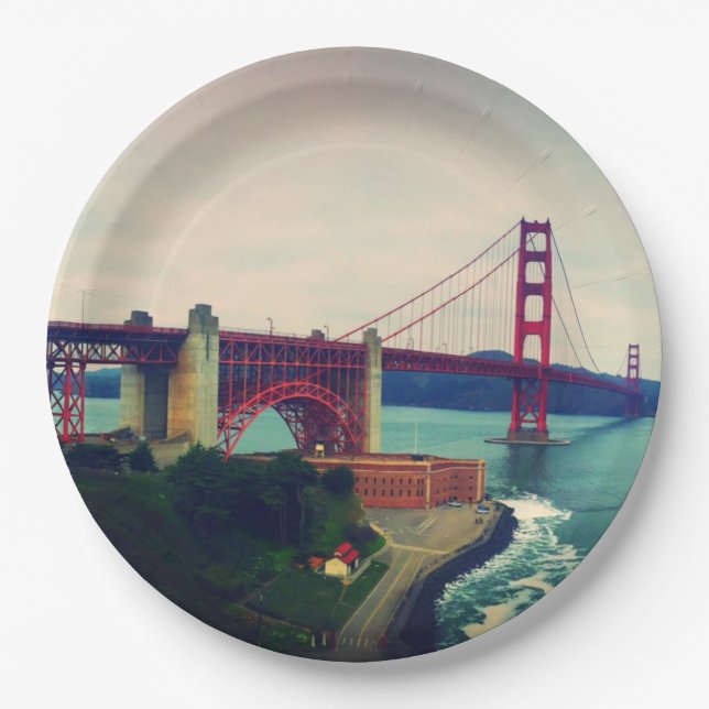 Golden Gate Bridge Paper Plate (Front)