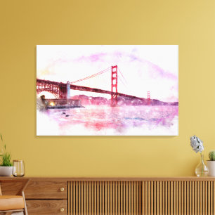 Golden Gate Bridge pastel in San Francisco  Canvas Print