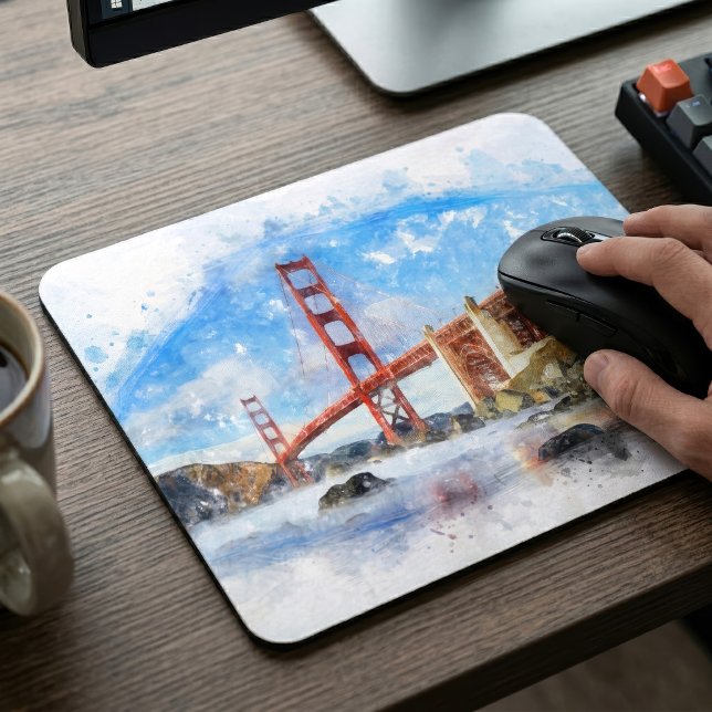 Golden Gate Bridge Pastel in San Francisco Mouse Pad (Golden Gate Bridge Pastel in San Francisco. Mouse Pad)