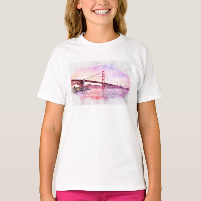 Golden Gate Bridge pastel in San Francisco  T-Shirt (Front)