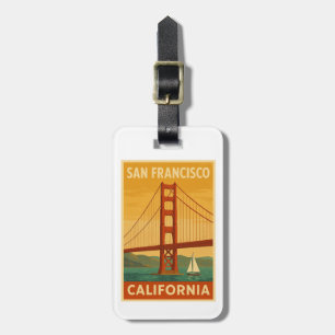 Golden Gate Bridge Retro – San Francisco Luggage Tag