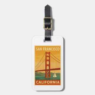 Golden Gate Bridge Retro – San Francisco Luggage Tag