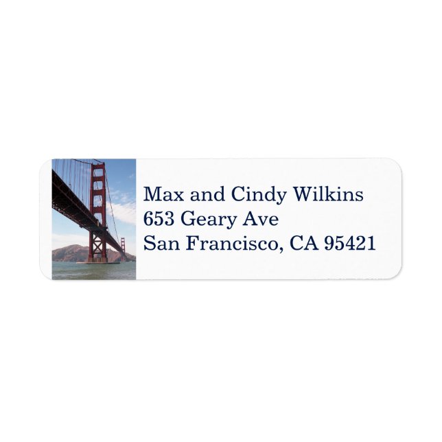 Golden Gate Bridge return address label (Front)