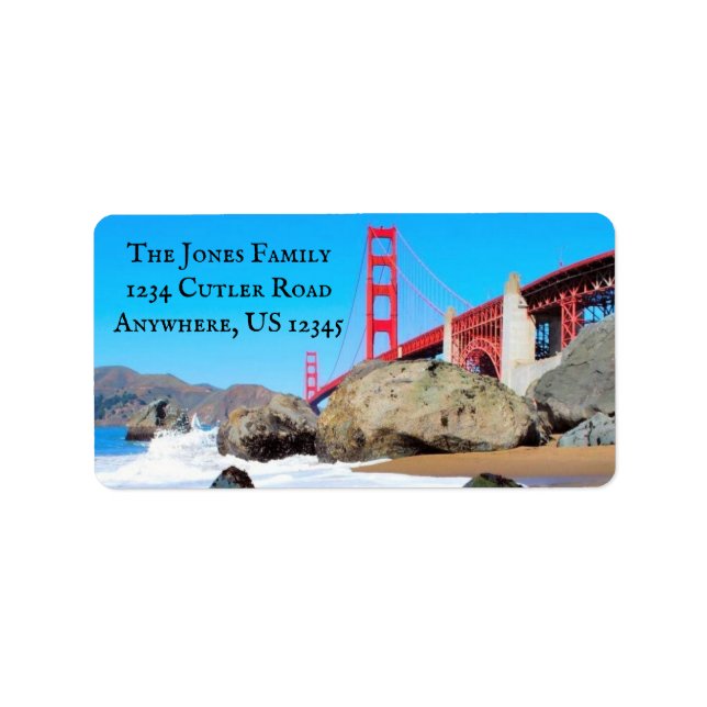 Golden Gate Bridge Return Address Label (Front)