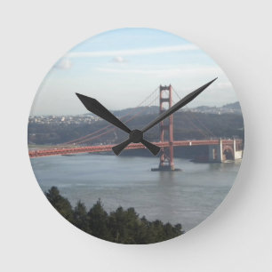 Golden Gate Bridge Round Clock