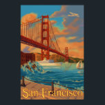 Golden Gate Bridge - San Francisco, CA Poster<br><div class="desc">Here is one of our Vintage-Style Travel Posters of an Historic Landmark in San Francisco,  the City by the Bay.  All designs are custom made to resemble posters of the early 1900's.  These pieces of artwork carry high detail,  deep colour,  and our careful attention to quality.</div>