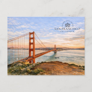 Golden Gate Bridge, San Francisco California  Holiday Postcard