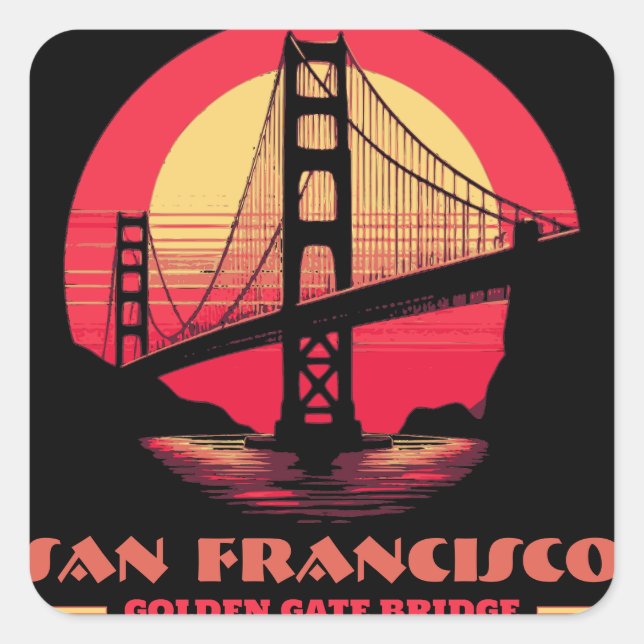 Golden Gate Bridge San Francisco California USA Square Sticker (Front)