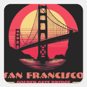 Golden Gate Bridge San Francisco California USA Square Sticker